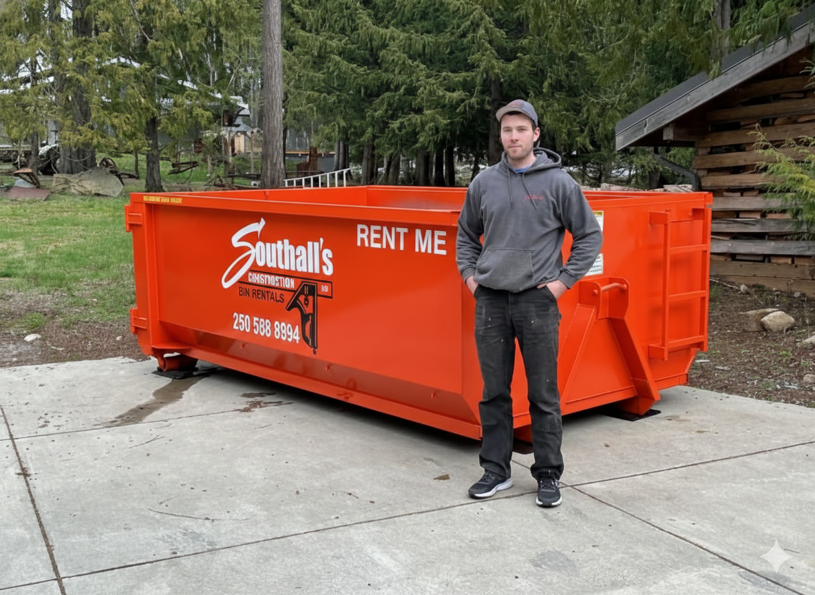 12 yard construction bin rental for medium renovation projects in Duncan and Mill Bay BC
