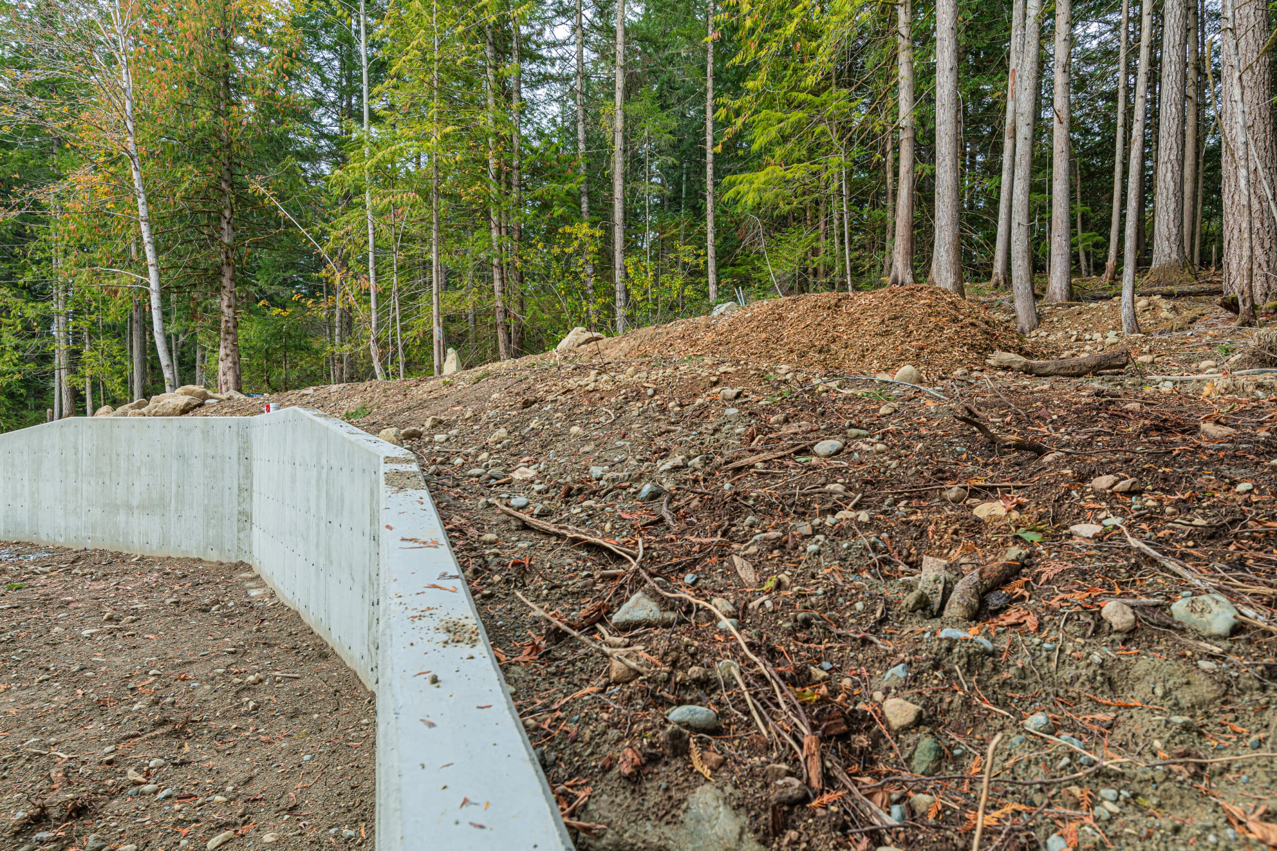 Shawnigan Lake property transformation progress aerial view