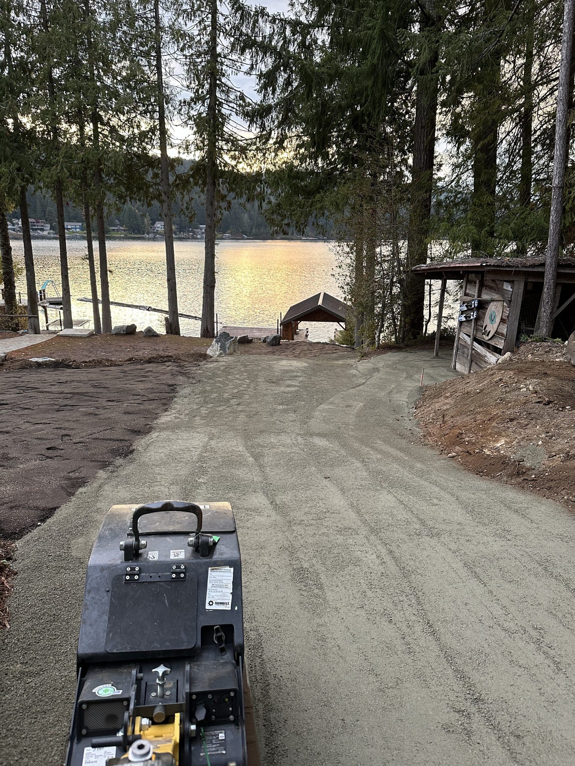 Driveway grading and preparation at Shawnigan Lake project