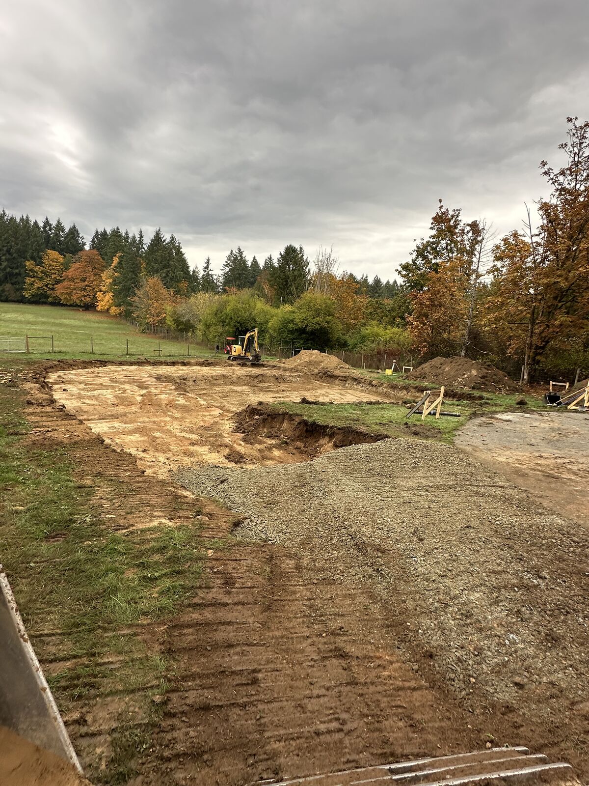 Site preparation and excavated ground — Mill Bay excavation and foundation project