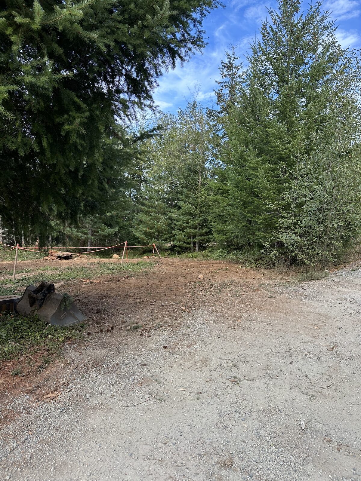 Gravel access beside the cleared West Shawnigan site